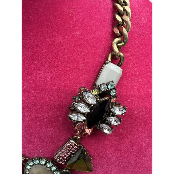Vintage Crystal Statement Necklace, Multi Colored, J 01-05 - Picture 5 of 10